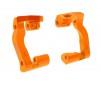 Caster blocks (c-hubs), 6061-T6 aluminum (orange-anodized), left & ri