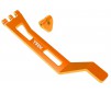 Battery hold-down, hold-down post (orange-anodized 6061-T6 aluminum)/