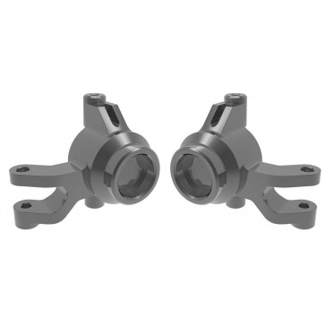 Steering blocks, 6061-T6 aluminum (gray-anodized) (left & right)/ 3x1