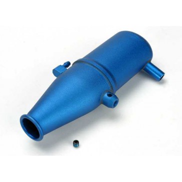 Tuned pipe, aluminum, blue-anodized (dual chamber with press