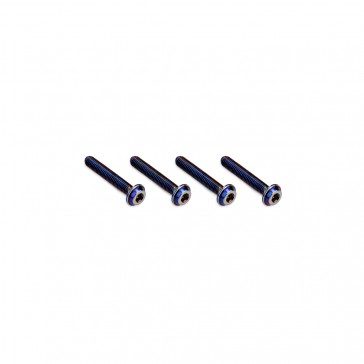 3x18mm Top Hat Titanium Screw - Burnt Blue - 4pc