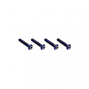 3x16mm Top Hat Titanium Screw - Burnt Blue - 4pc