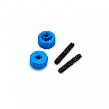 4/40 Thumb Nuts w/ Set Screw, 2pc - Blue