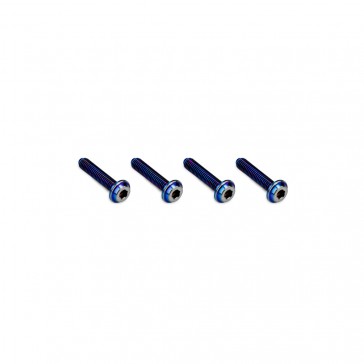 3x14mm Top Hat Titanium Screw - Burnt Blue - 4pc