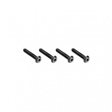 3x16mm Top Hat Titanium Screw-Stealth Black - 4pc