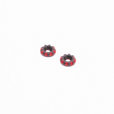 Aluminium Wing Washers 11.5mm - Black/Red (pr)