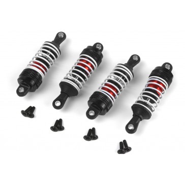 Aluminum Oil-Filled Shock Absorber Set Red/4pc