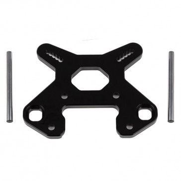 RC8B4 FRONT SHOCK TOWER V2 BLACK ALUMINIUM