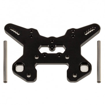 RC8T4 FRONT SHOCK TOWER V2 BLACK ALUMINIUM