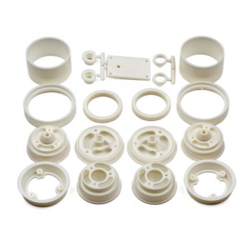 RC10 WHEELS FRONT & REAR - WHITE