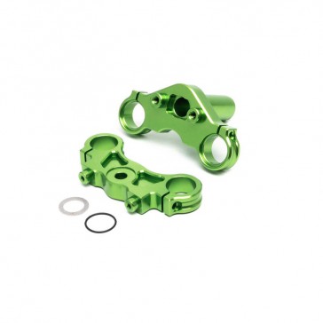 Aluminum Triple Clamp Set Green: Promoto MX