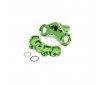 Aluminum Triple Clamp Set Green: Promoto MX