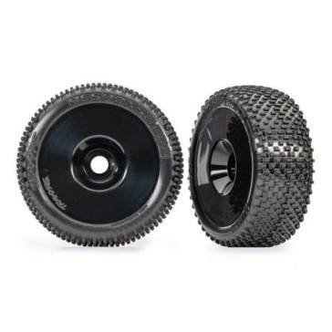 Tires & wheels, assembled, glued (black dished 3.0" wheels, Response