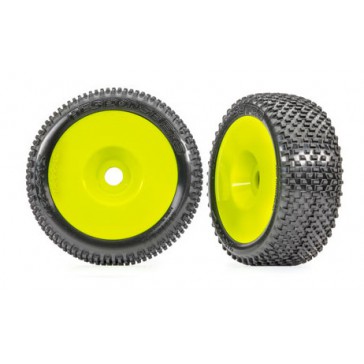 Tires & wheels, assembled, glued (yellow dished 3.0" wheels, Response