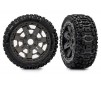 Tires & wheels, assembled, glued (3.0" gray wheels, Sledgehammer tire