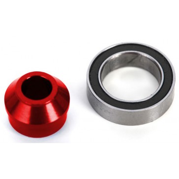 Bearing adapter, 6061-T6 aluminum (red-anodized) (1)/ 10x15x4mm ball