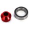 Bearing adapter, 6061-T6 aluminum (red-anodized) (1)/ 10x15x4mm ball