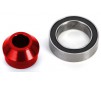 Bearing adapter, 6061-T6 aluminum (red-anodized) (1)/ 10x15x4mm ball