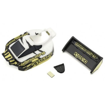 Pre-painted Mini-Z Buggy Inferno MP9 TKI3 Body Set - White-Black