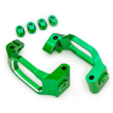 Caster blocks, 6061-T6 aluminum (green-anodized), left & right/ 4x22m