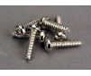 Screws, 3x12mm roundhead self-tapping (6)