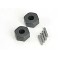 Wheel hubs, hex (2)/ stub axle pins (2)