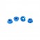 Serrated Alloy M4 Nuts: Blue  pk 4