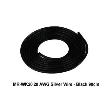 DISC.. 20 AWG Silver Wire - Black 90cm