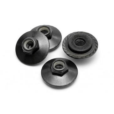 Flanged Lock Nut M5X8Mm (Black/4Pcs)