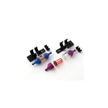 DELUXE FUEL FILTER w/MOUNT - PURPLE