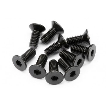 Flat Head Screw M4X10Mm (Hex Socket/10Pcs)