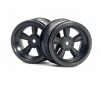 Vintage 5 Spoke Wheel 31Mm (Wide) Black 6Mm Offset