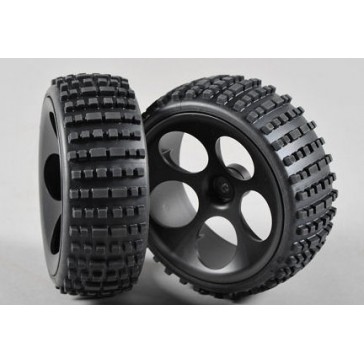 Off-Road Buggy tires M narrow glued, black, 2pcs.