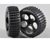 Off-Road Buggy tires M narrow glued, black, 2pcs.