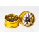 DISC.. Corvette GT2, CNC Alloy Rims (gray / gold)