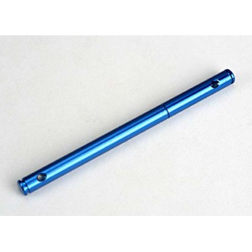 Pulley shaft, front (blue-anodized, light-weight aluminum)