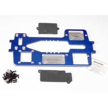 Chassis, 7075-T6 billet machined aluminum (4mm) (blue)/ hard