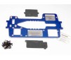Chassis, 7075-T6 billet machined aluminum (4mm) (blue)/ hard