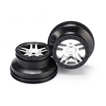 Wheels, SCT Split-Spoke, satin chrome, black beadlock style