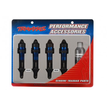 Shocks, GTR aluminum, blue-anodized bodies with TiN shafts (