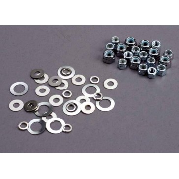 Nut set, lock nuts (3mm (11) and 4mm(7)) & washer set