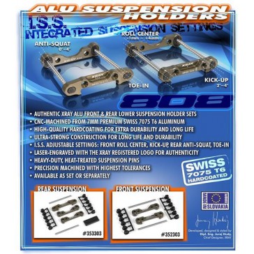 XB808 Alu Rear Lower Susp. Holders Set- Swiss 7075 T6 (7mm)