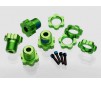 Wheel hubs, splined, 17mm (green-anodized) (4)/ wheel nuts,