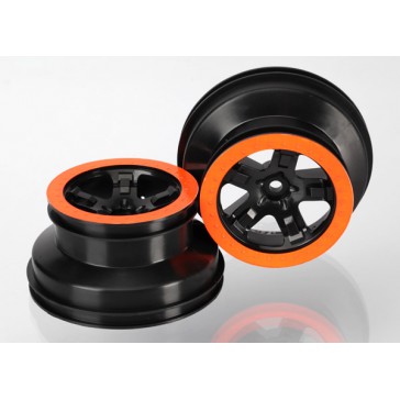 Wheels, Sct Black, Orange beadlock style, dual profile