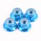 M4 BLUE FLANGED LOCKNUTS 4PCS