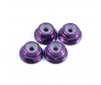 M2 PURPLE FLANGED LOCKNUTS 4PCS