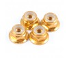 M4 GOLD FLANGED LOCKNUTS 4PCS