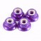 M4 PURPLE FLANGED LOCKNUTS 4PCS