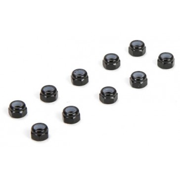 M3 Aluminum Lock Nuts, Black (10)