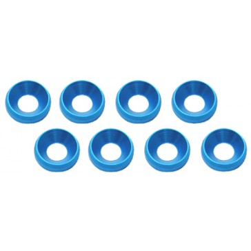 DISC.. M3 Flat Head Screw Aluminum Washer Blue (8pcs)